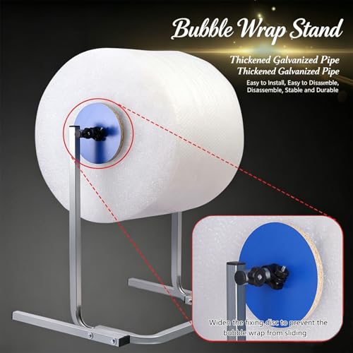Bubble Foam Wrap Roll Dispenser, Wall Mount Bubble Cushioning Wrap Holder, Thickened Galvanized Steel for Packing Moving Shipping Protection Factory Express Warehouse Logistics, Easy To Install,30cm