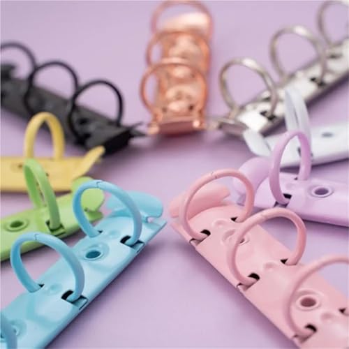 Binder Rings Detachable Metal Spiral Rings Binder Clip DIY Diary A8 Paper Album(Purple2)