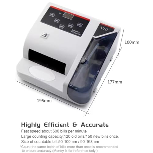COYEUX Portable Mini Money Counter, Worldwide Currency Cash Banknote Bill Counting Machine Detector Counterfeit Detection, Led Display, Financial Equipment, for All Foreign Currency