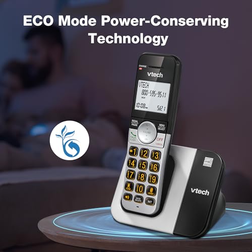VTech DECT 6.0 Cordless Phone, 3-Handset – Interference-Free Sound, Large Backlit Display, Big Buttons, Caller ID | VG231-3