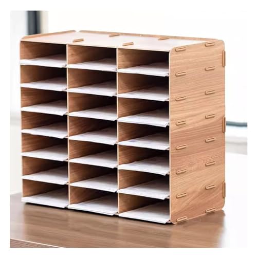 zktoermn Literature Organizer, Removable Mail Sorter 21-Slot Mail Sorters Classroom Mailbox Bill Storage and Organization Box for Home, Office, Study, Classroom (Color : Natural-A, Size : 48x24x43cm)