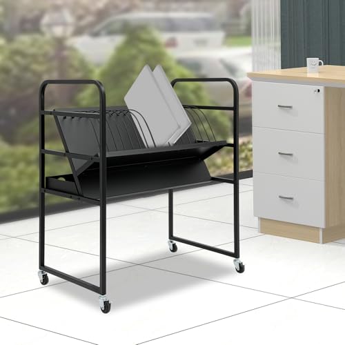 banborba Laptop and Tablet Open Charging Station, 16-Slot Laptop Charging Cart & Storage Rack with Wheels Ideal for Classrooms, Offices, and Libraries