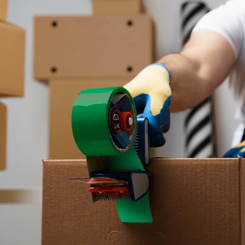 PSBM Green Packing Tape, 36 Rolls 2 Mil 1.88 Inch 110 Yards Per Roll, Heavy Duty Colored Tape for Color Coding, Packaging, Shipping, Moving & Sealing