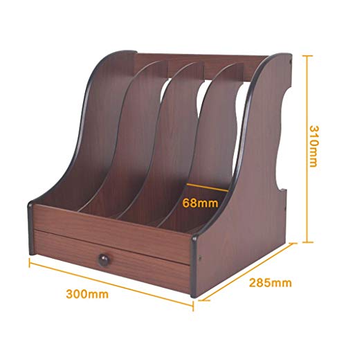 LMJYU File Organizer Desktop File Holder Wood Grain File Holder Home Office Desktop File Manager Folder Book Magazine Storage Rack for Home Office or School Desk File Organizer