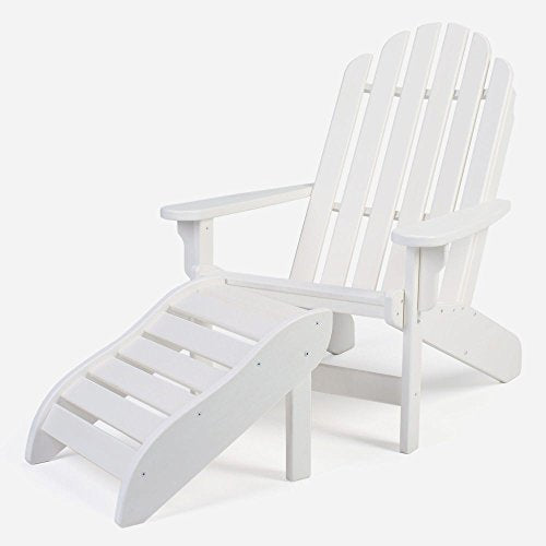 Original Pawley's Island White Essentials Adirondack Footrest, Handcrafted in The Carolinas, Eco-Friendly DURAWOOD, Stainless Steel Hardware & Fit N Finish Design