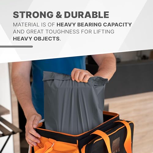 delka Mailing Bags, Durable Grey Poly Mailer Bags, Tear-Resistant Shipping Envelopes for Clothing, Documents, Strong Self-Seal Adhesive, Waterproof & Lightweight (9x12, 50PK)