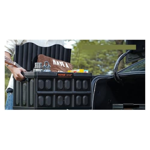 SucceBuy Set of 3 45L/65L Collapsible Storage Bins Folding Stackable Utility Garage Crates with Lids Compatible for Clothes Snack Grocery