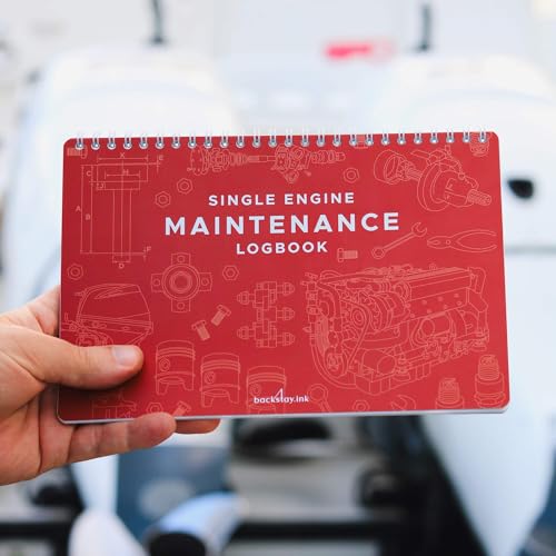 backstay Single Engine Marine Maintenance Logbook, 9 x 6 in, 80 Pages, Waterproof Cover, with Rite in Rain Paper