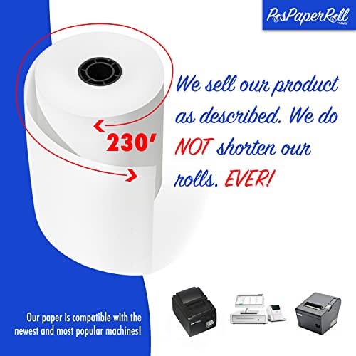 3-1/8 x 230 Thermal Paper Receipt Rolls, 50 GSM, BPA Free, 200-Count