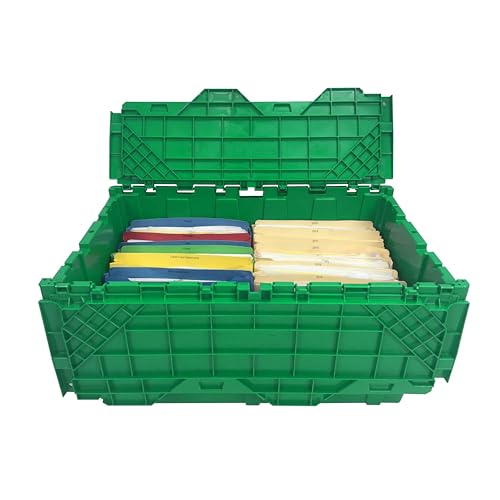 UBOXES UOFFICE Storage Packing Crates, 5 Pack Green Totes 27" x 17" x 12", Plastic Storage Crates, Green Crates, Crates For Packing & Storage, Moving Storage Crates, Plastic Crates With Lids