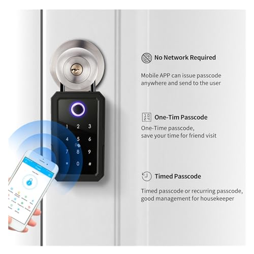 HGIYA Key Lock Box Safe Storage Waterproof Organizer Secret Cabinet Outdoor,Smart Finrprint App Romote Digital Intellint Security