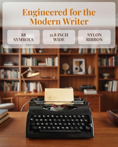 Vintage Manual Typewriter, Portable Machine with Ribbon for Writing