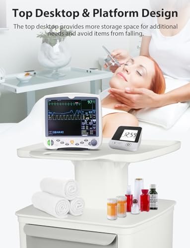Mobile Medical Trolley Cart 110 LBS Load Portable Ultrasound Scanner Cart