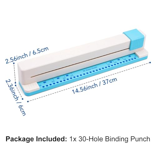 Binding Machine, 30 Hole Punch Binding Machine, Hand Push Loose Leaf Hole Punch, A4 A5 A6 A7 B5 B6 B7 Book Binder Notebook Coil Spiral Binding