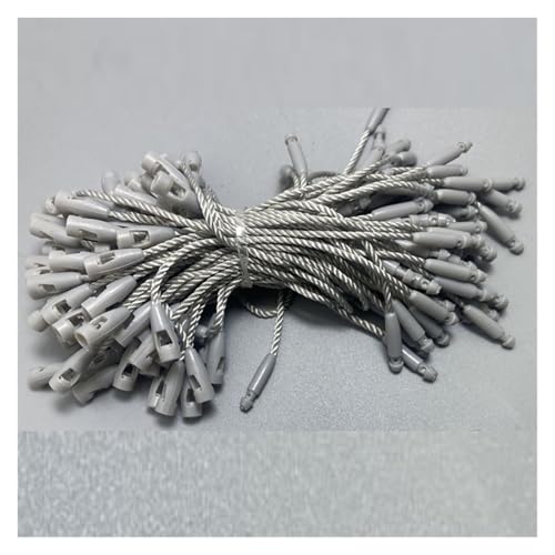 Tag Gun Fasteners 1000PCS Polyester Cords Snap Lock Pin Loop Tie Strings for Garment Label Office Filing and Craft Project(Gray)