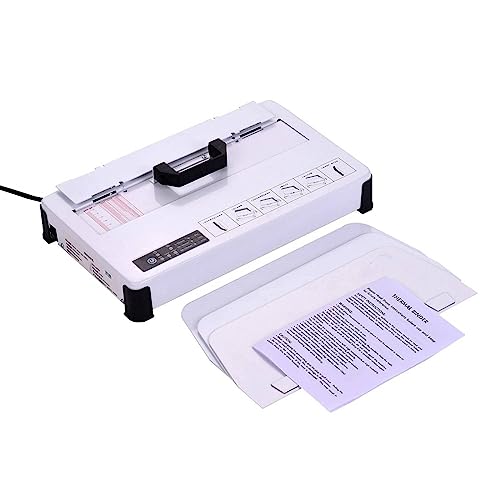 JKSVTF Hot Melt Binding Machine, Electric Comb Binding Machine, Desktop A4 Books Contract Document Automatic Binder 300W 50mm(500 Sheeets Paper) Manual Punching