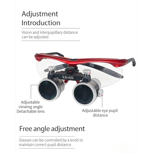 DENTASOP 3.5X/2.5X LED Dental Binocular Magnifier for Surgery and Aesthetics (Black, 2.5X)