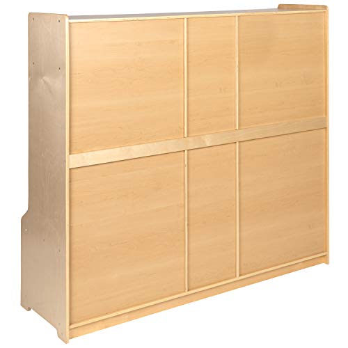 EMMA + OLIVER Wood 5 Section School Coat Locker with Bench
