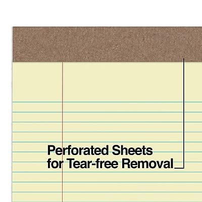 Staples Recycled Perforated Notepads, 8.5x11.75 Inch, Canary, 12-Pk