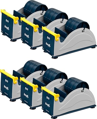 EXCELL ET-13371 Premium Extra Wide Multi-Rolls Steel Desktop Tape Dispenser, 3'' and Core, Case of 6 ET-13371-MC