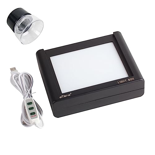 eTone Slide and Film viewer, digitizing/scanning/Copying. Light Box Scanner with 10 Adjustable Brightness USB Interface. Comes with 10x Lens.