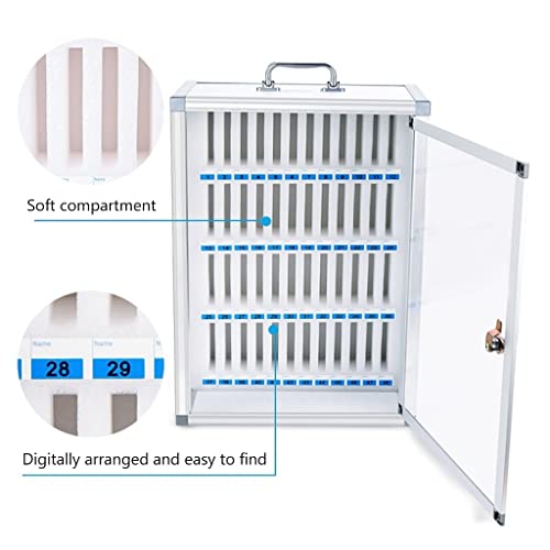 JOMRTS 60 Slots Phone Storage Cabinet Aluminum Alloy Wall Phone Box with Lock Pocket Chart Cell Phone Holder for Classroom Factory (12)