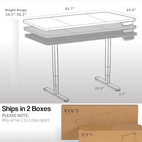 VIVO Black 83 x 30 in Standing Desk, DESK-KIT-2W8B