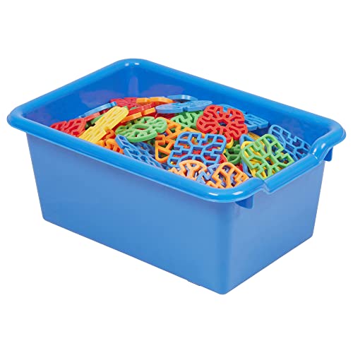 ECR4Kids Scoop Front Storage Bin, Multipurpose Organization, Blue, 5-Piece