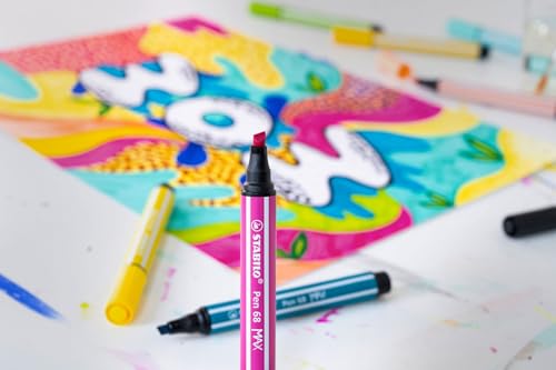 STABILO premium felttip pen with thick chisel tip Pen 68 MAX
