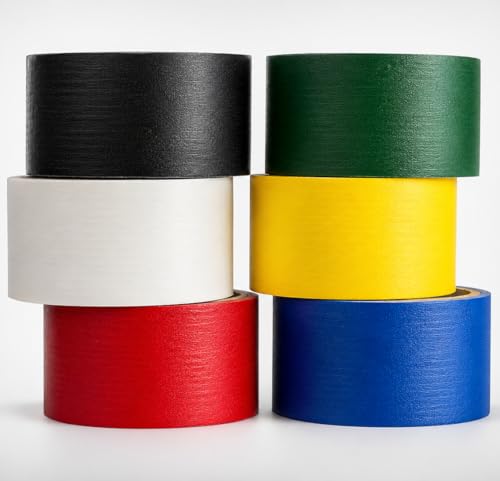WOD Colored Masking Tape, Black, 12 inch x 60 yds. Colorful Teacher Painters Tape for Fun DIY Art & Crafts, Lab Labeling, Writable & Classroom Decorations