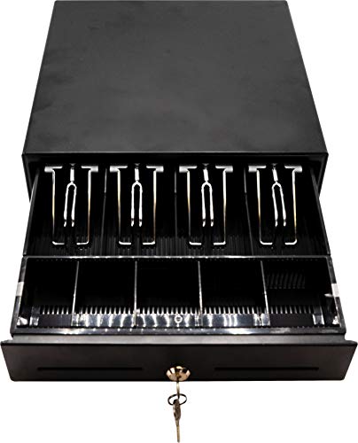 Star Micronics CD3-1313 4 Bill / 5 Coin Value Series Mini Cash Drawer with 2 Media Slots and Included Cable (13" x 13") - Black