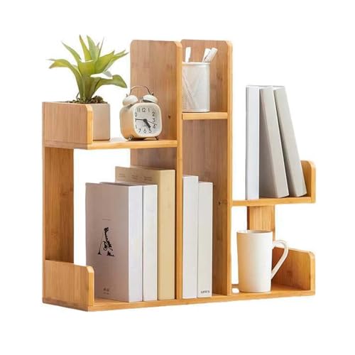 Desk Shelf, Bamboo Desktop Bookshelf, 7.3×22.8×22in - Countertop Orgnizer Shlef, for Place Book, Figurine and Decoration, Storage Rack, Display Shelf, Place on The Desktop for Study Dorm Office Home