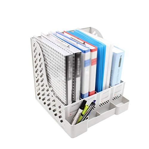 GVRMLDF Desktop 4 Section Magazine Plastic Holders Frames File Dividers Document Cabinet Rack Display and Storage Organiser Box