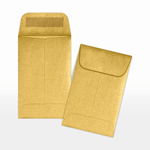 LUXPaper #1 Coin Envelopes | 2 1/4" x 3 1/2" | Gold Metallic | 80lb. Text | 250 Qty