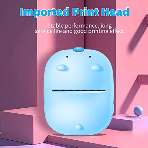 MVUYO 200dpi Mini Pocket Printer Portable Thermal Printer Photo Picture EList Receipt Printer BT(Blue)