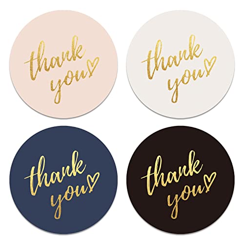 MVNOIRE 500pcs Thank You Stickers Seal Labels Gold Foil Paper Decoration Sticker