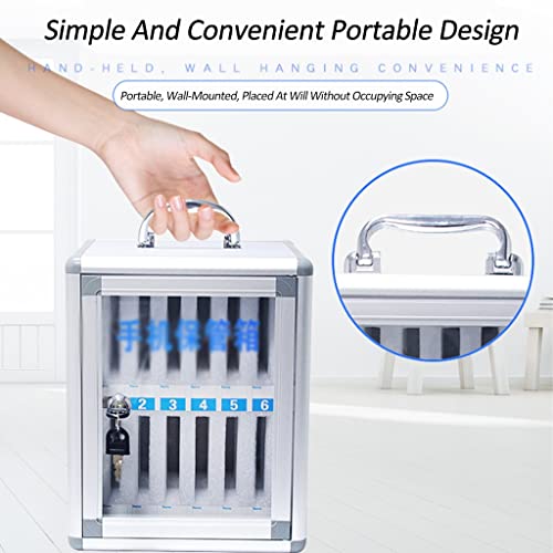 GFAZXDS Aluminum Alloy Pocket Chart Storage Cabinet,Wall-Mounted Pocket Chart Storage Locker Box with A Lock, for Cell Phones (OneColor 24 Slots)