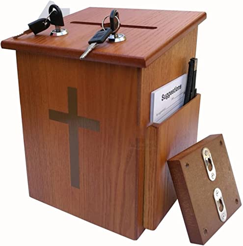 ZEELYDE Donation/Charity/Suggestion Box,Charity Donation Wall Hanging Charity Fundraising Box, Office, Church, Donation, Prayer Wooden Christian Donation Suggestion Box