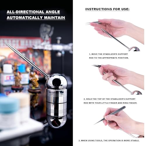 OSPSHPG Model Making Hand Stabilizer, Precision Crafted Hand Stabilizer, Effectively Reducing Hand Tremor, Rotate Horizontally 360° and Vertically 210°, for DIY Handcraft Painter