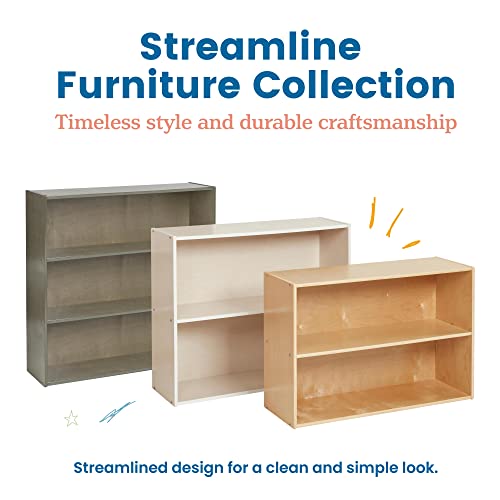 ECR4Kids Streamline 2-Shelf Storage Cabinet, 30in High, Grey Wash