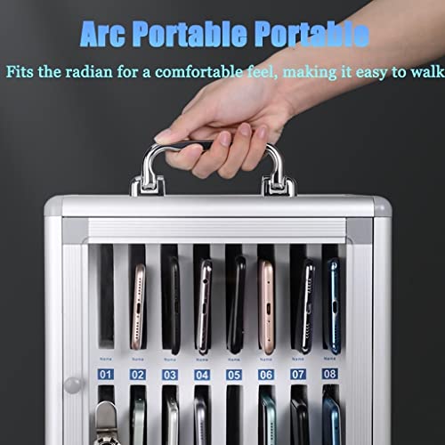 Aluminum Alloy Pocket Chart Storage Cabinet for Cell Phones, Clear Cellphone Lockers, Wall-Mounted with A Locked Can Be Carried by Hand (Size : 36)