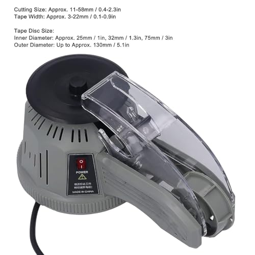 Automatic Electric Tape Dispenser with Adjustable Rotary Cutter,Detachable Rollers,Heavy Duty for Warehouse,School,Office,Shop