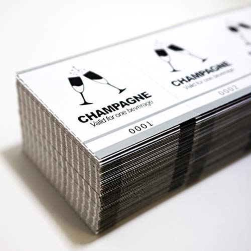 Drink Tickets - Fast & Affordable Champagne Tickets by MyZone Printing (Silver, 2000)