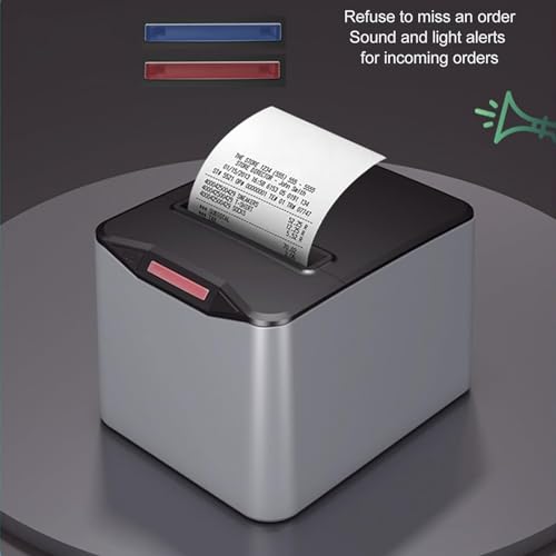 Thermal Receipt Printer, 80mm POS Printer USB Ethernet Interface with Auto Cutter, Sound and Light Alarm, Compatible for ESC/POS Command, High-Resolution Print, for Windows/Android/Linux
