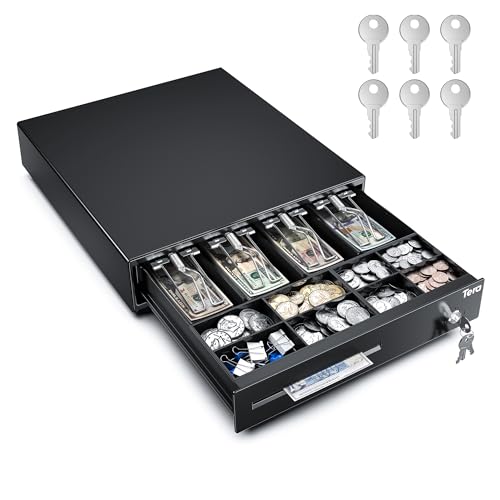 Tera Cash Register Drawer 13 inch: 4 Bill 8 Coin Media Slot for POS, 330E
