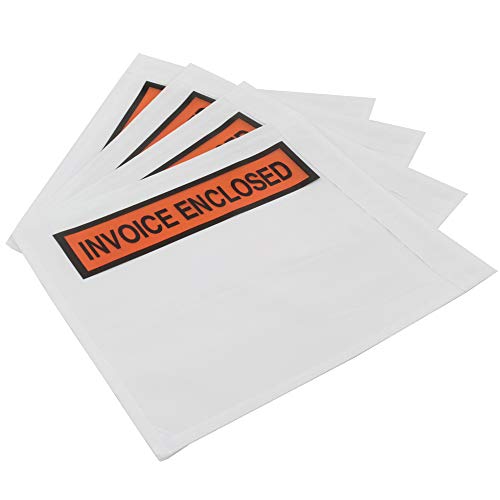 4.5" x 5.5" Invoice Enclosed Packing List Envelope Adhesive Pouches (Case/1000 Count)