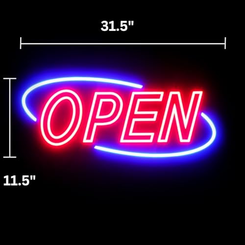 Optiva LED Open Sign for Business with Ultra-Bright Neon Look, 32 in