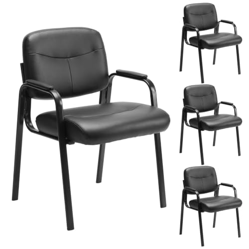 Sweetcrispy Waiting Room Chairs Set of 4, Office Guest Chairs No Wheels