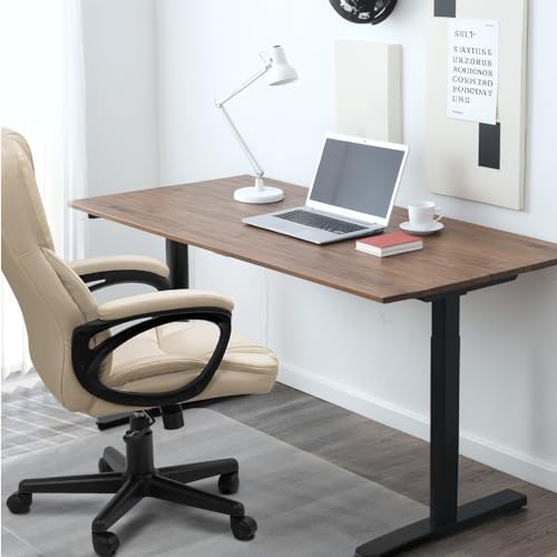 Furmax Office Executive Chair High Back Adjustable Managerial Home Desk Chair, Swivel Computer PU Leather Chair with Lumbar Support (1, Beige)
