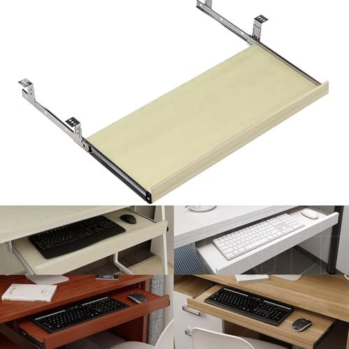 GYYDXXFC Slide Out Computer Keyboard Drawer, Platform Drawer for Typing, Side Mount Drawer Slides, Suitable for Home Learning and Office Use(Maple,60x27cm)